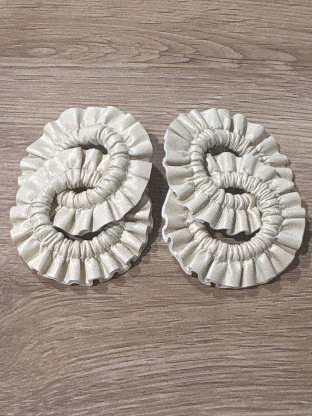 Tuckernuck Jewelry Leather Carraway Earrings in Cream New One Size Womens